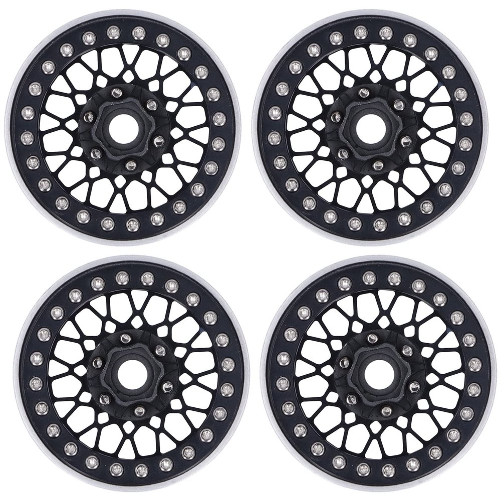 4Pcs Aluminum Alloy RC Wheel Hubs with 12mm Adapter for Hsp Scx10 1/10 RC Car, CNC Machined Durable Hub Set for Off - Road Remote Control Vehicles