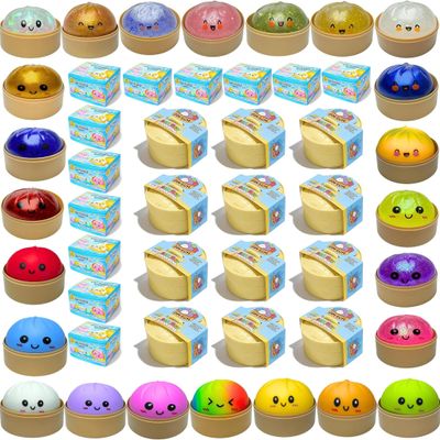 12 Pack Dumpling Squishy Mystery Box, Random 1 of 24 Colors, Cute Squishy Dumpling Toy, Slow Rising Squeeze Toy, Sensory Fidget Toys for Anxiety Relief, Perfect for Party Favors, Birthday Gifts