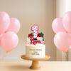 Strawberry Cake Topper Personalized with Name and Age, Custom Berry First Birthday Decorations, Red and Pink Strawberry Party Supplies for Girls, Personalized Non Edible Birthday Cake Decoration view 2