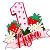 Strawberry Cake Topper Personalized with Name and Age, Custom Berry First Birthday Decorations, Red and Pink Strawberry Party Supplies for Girls, Personalized Non Edible Birthday Cake Decoration view 4