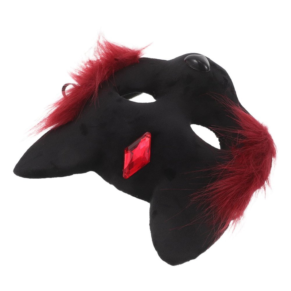 BESPORTBLE Plush Half Face for Women, Cosplay Cat Eye Party Mask, Halloween Masquerade Costume Accessory for Dance and Dress-up