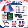 4th of July Outfits for Girls 6-12 Years Tutu Set, 8pcs Girls Red White and Blue Outfit with Sunglasses, Glow in Dark Tattoo - Perfect for Accessories Independence Day, Halloween, Patriotic Events view 3
