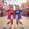 4th of July Outfits for Girls 6-12 Years Tutu Set, 8pcs Girls Red White and Blue Outfit with Sunglasses, Glow in Dark Tattoo - Perfect for Accessories Independence Day, Halloween, Patriotic Events view 4