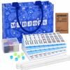 BESPORTBLE Chinese Mahjong Tile Set, 144 Tiles 1.2 Inch Traditional Mah Jongg Game Set with Carrying Bag, 4 Clear Racks Pushers, 100 Scoring Chips, 6 Dice, Manual for Adults Family Game Night Travel view 1