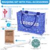 BESPORTBLE Chinese Mahjong Tile Set, 144 Tiles 1.2 Inch Traditional Mah Jongg Game Set with Carrying Bag, 4 Clear Racks Pushers, 100 Scoring Chips, 6 Dice, Manual for Adults Family Game Night Travel view 2