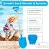 CHEERBANK Beach Buckets and Shovels for Kids, 3 Packs Long Plastic Shovels and Castle Sand Pails, Heavy Duty Sandbox Toys for Digging, Sandcastle Building Summer Outdoor Gift view 4