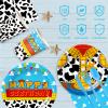 Detanpoly 192pcs Cartoon Story Paper Plates Napkins Toy Birthday Party Supplies Blue Sky Cloud Disposable Tableware Set for Kids Birthday Party Decorations Serve 24 Guests view 3