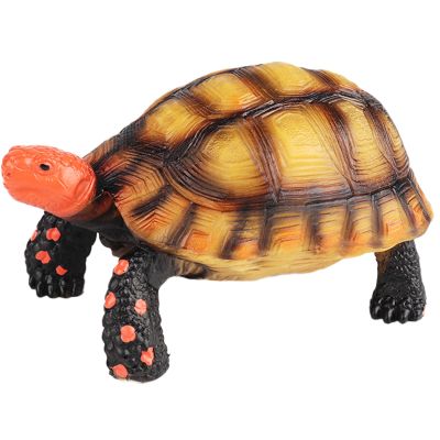 AENIMELY Red-Footed Tortoise Figurine Realistic Solid Plastic Land Turtle Model, Science Display, Cake Topper Reptile Decor, Wildlife Collection