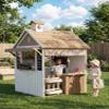 Aivello 2-in-1 Kids Outdoor Playhouse, Cedar Wooden Grocery Store and Backyard Grill Station, Includes Play Food Cash Register Chalkboard and Mailbox, Imaginary Role Play Set for Kids Ages 3-6 view 2