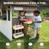 Aivello 2-in-1 Kids Outdoor Playhouse, Cedar Wooden Grocery Store and Backyard Grill Station, Includes Play Food Cash Register Chalkboard and Mailbox, Imaginary Role Play Set for Kids Ages 3-6 view 3