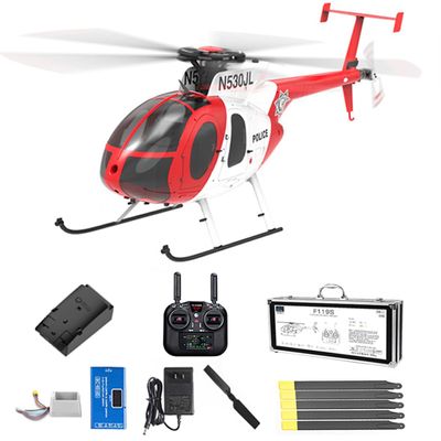 XeleMush 1/16 Scale F119S MD500 RC Helicopter, 250-Class 2.4G 9CH RC Military Helicopter Model with GPS and Flybarless Rotor Head, 6G/3D Switchable Modes (RTF Version)