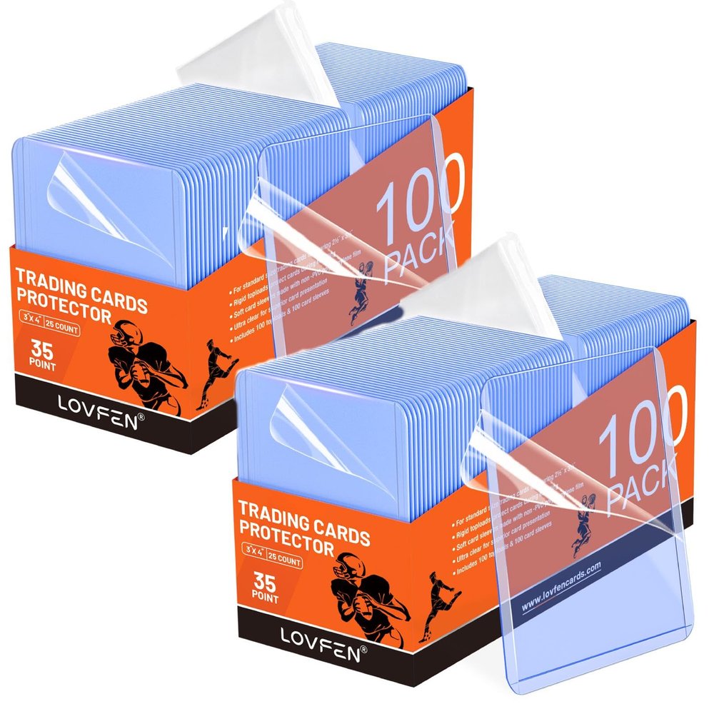 2026 Upgraded Film-Protected 200 Toploaders & 200 Penny Sleeves Dual-Sided Peel-to-Reveal Covers, Dust-Free, Scratch-Free & Crystal-Clear Hard Card Protectors for Trading, Sports, Baseball Cards