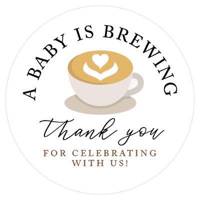 YEWROXY 60 Pcs A Baby is Brewing Baby Shower Favor Stickers