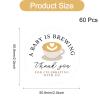 YEWROXY 60 Pcs A Baby is Brewing Baby Shower Favor Stickers view 2