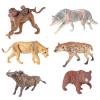 AENIMELY 6PCS Wild Animal Figurines Set Hollow Jungle Safari Animals with Monkey Cub, Gray Wolf, Lion Science Display, Cake Toppers Decor view 1