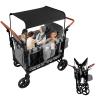 Wagon Stroller for Kids, 4 Seater Wagon Stroller with Removable Canopy, 5-Point Harness 2 Brakes & Storage Organizer view 1