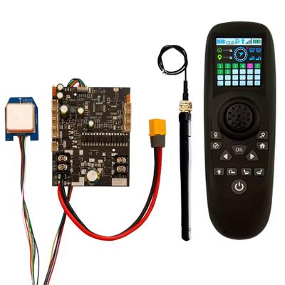 yuenhoang 1Set RXG7-TXG4 GPS Remote Controller Kit Color Screen Transmitter 8.4V 12V Receiver Board for RC Trawler Boat Control 500Meters