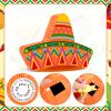 Adecortalk Mexican Sombrero Hat Pinata Mexican Themed Party Pinata Cinco De Mayo Pinata with Stick Blindfold for Cinco De Mayo Fiesta Carnival Birthday Party Games Supplies, 16.1x11.8x3.2 Inches view 3