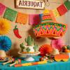 Adecortalk Mexican Sombrero Hat Pinata Mexican Themed Party Pinata Cinco De Mayo Pinata with Stick Blindfold for Cinco De Mayo Fiesta Carnival Birthday Party Games Supplies, 16.1x11.8x3.2 Inches view 4