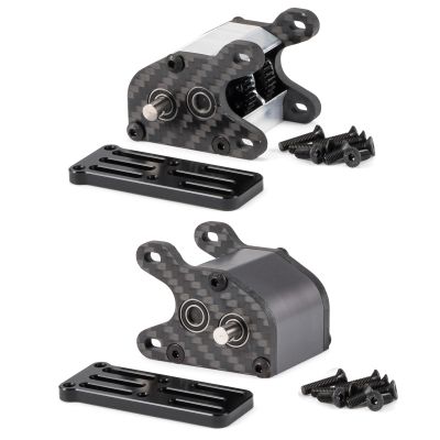 Aluminum Ultralight Dual Motor Transmission LCG Transmission Gearboxes 48P Overdrive Dig Tiny Gearbox for 1/10 RC Crawler LCG Sporty Cheater Rig (Gray)