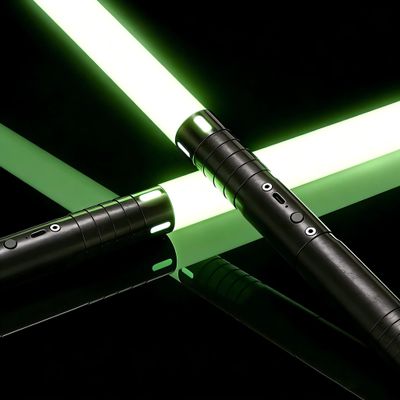 CHINEYDY Dueling Lightsaber 2 Pack,20 RGB Colors Smooth Swing Light Saber,Type-C Rechargeable with FX Sound & Motion Sensors,2-in-1 Double-Bladed Metal Hilt Light Saber for Kids Adults Cosplay (Black)