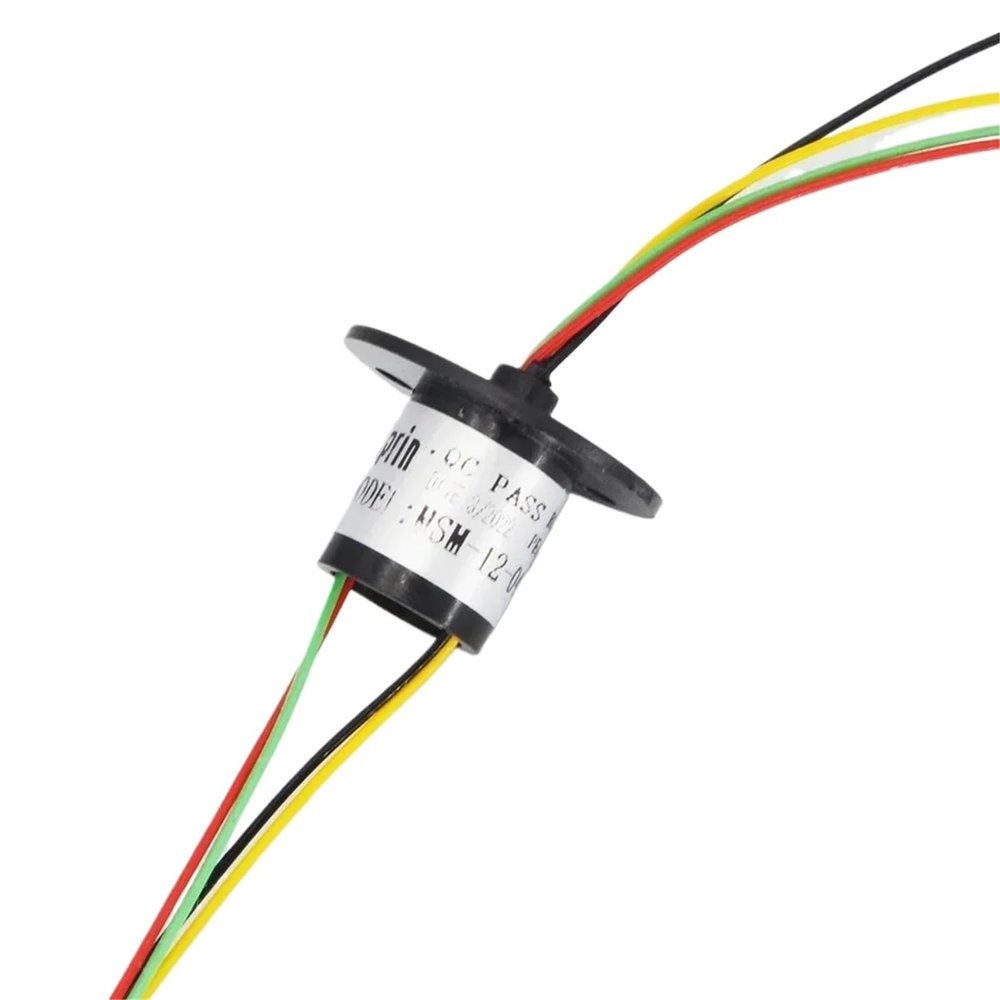 1pcs 2/4//6/8/12/18 Channel Micro Rotate Slip Ring 2A Diameter 12.5mm For RC Excavator Model DIY PTZ Gimbal Electric Collector Rings(4 Channel)