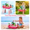Kids Water Table, 4-in-1 Indoor Outdoor Toy with Running Water Sink, Fishing Game, Kitchen Playset & Slide, Sensory Activity Table for Toddlers 1-4 Years Old, Backyard Beach Camping Water Toy Gift view 2