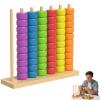 Color Matching Stacking Puzzle Game, Fast Pattern Challenge Ring Stack Puzzle for 2 Players, Competitive Tabletop Brain Teaser for Family Game with Racks, Rings view 1