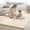 Goyuu Ultra Soft 1.3" Thick Baby Play Mat for Floor, 79x79 Playpen Mat Elasti-Foam Padded Crawling Mat for Babies, Toddlers, Infant, Kids, Non-Slip Backing Safe for Tummy Time, Beige view 2
