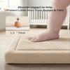 Goyuu Ultra Soft 1.3" Thick Baby Play Mat for Floor, 79x79 Playpen Mat Elasti-Foam Padded Crawling Mat for Babies, Toddlers, Infant, Kids, Non-Slip Backing Safe for Tummy Time, Beige view 3