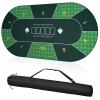 YOMEYOT Poker Table Top 70 x35 inch Texas Poker Mat for Table Playing Blackjack Casino Home Card Game Night UP to 10 Player Smooth Surface Non Slip Poker Table Mat Carry Case (Oval-Green) view 1