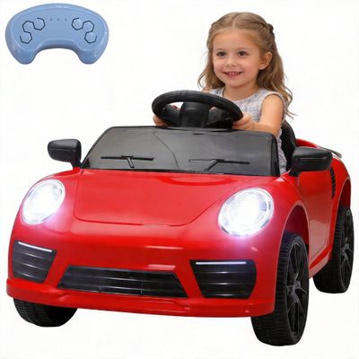12V Kids Ride On Car with Remote Control and Swing Function, Red