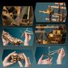 XMalNexity 3D Steampunk Pirate Ship Puzzle,Wooden DIY Model Kit with Mortise-Tenon Bamboo Craft, Home Office Desk Decor, Ideal for Adult Collectors (Purple) 400+PCS view 4