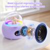 Wonovate Hi-Fi Karaoke Machine for Kids: Voice Loud and Clear - No Echo - Portable Mini Bluetooth Speaker with 2 Wireless Microphones - Rechargeable - 3-12th Birthday Singing Party Gifts Toy view 3