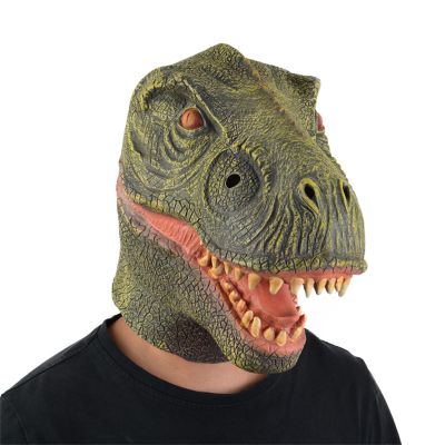 Full Head Open Mouth Dinosaur Mask,Realistic Tyrannosaurus Dino Head Mask,Scary Dino T-rex Headgear Costume for Halloween Christmas Role-Play Party,Horror Dinosaur Head Masks Outfit