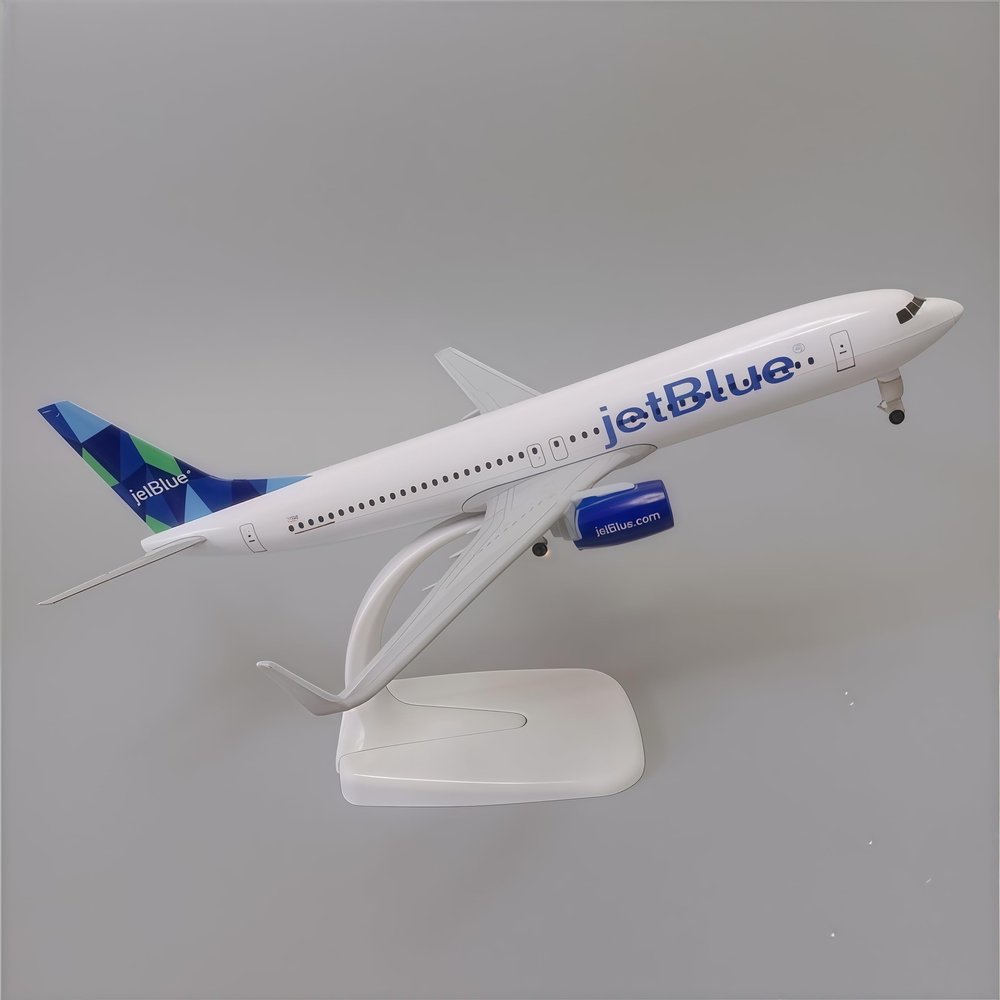 Alloy Diecast JetBlue Boeing 737 Model 1/300 Scale 20cm Precision Display Aircraft for Collection and Desk Gift Decor