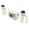 banapoy Mini Karaoke Machine with 2 Wireless Microphones, Portable Speaker Karaoke Microphone Machine with Lanyard, Cute Camera Design, for Home Party Birthday (Light Green) view 4