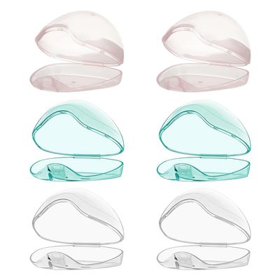 TOKIDNY 6pcs Portable Pacifier Storage Box Set Triangle Soother Holder Organizer for Babies Dustproof Plastic Pacifier Case for Travel and Nursery Use