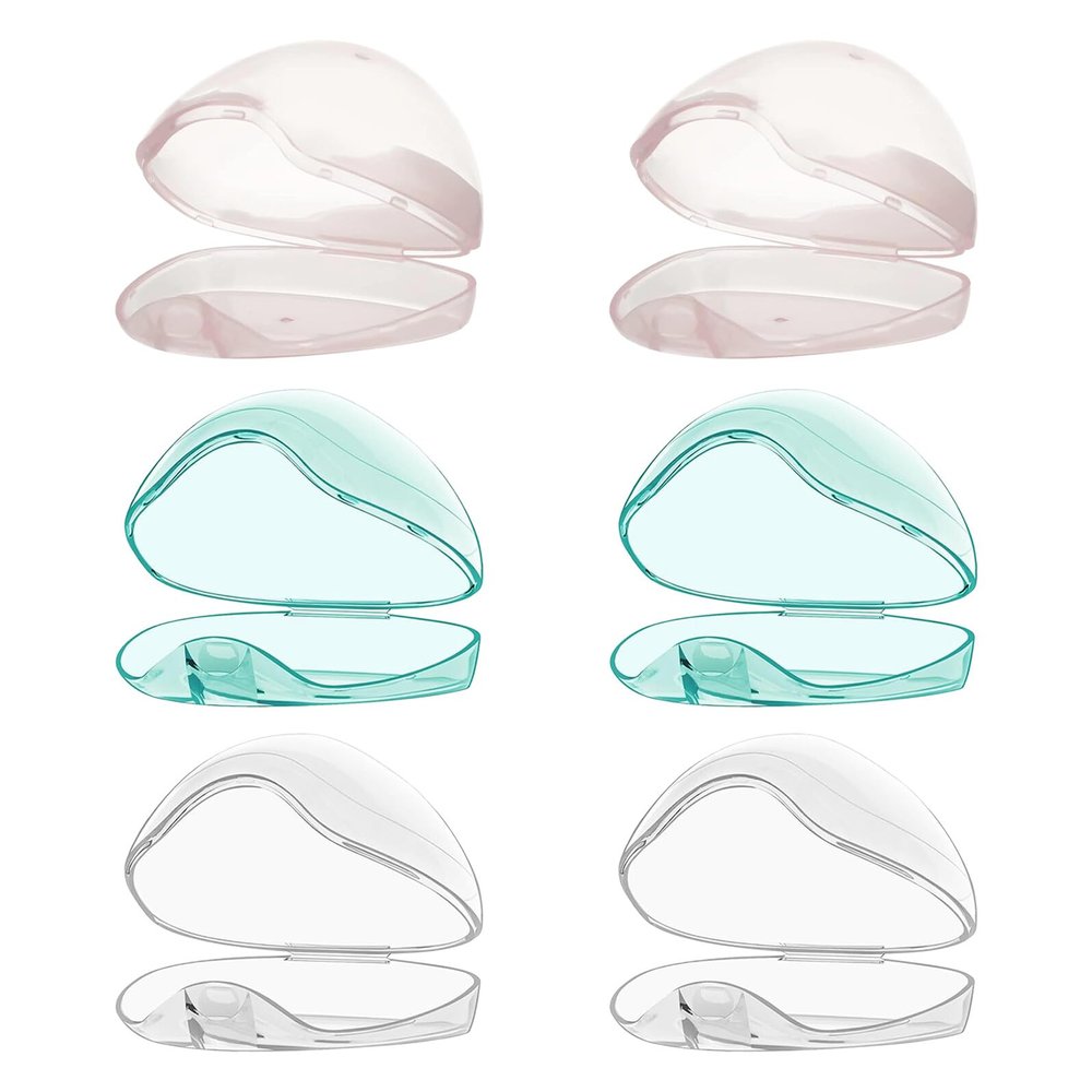 TOKIDNY 6pcs Portable Pacifier Storage Box Set Triangle Soother Holder Organizer for Babies Dustproof Plastic Pacifier Case for Travel and Nursery Use