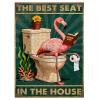 EVRISIGN 1000 Pieces Wooden Jigsaw Puzzle Pink Flamingo Reading on Toilet Hand Eye Coordination Training Fine Motor Skills Development 29.5x19.7 Inch view 1
