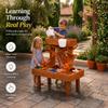 Avenlur Wooden Water Table for Toddlers Outdoor Sensory Play Table with Buckets & Drain Plug, Montessori STEM Water Activity Table for Kids Backyard Patio Garden, Natural Wood Water Play Station view 2