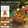 Avenlur Wooden Water Table for Toddlers Outdoor Sensory Play Table with Buckets & Drain Plug, Montessori STEM Water Activity Table for Kids Backyard Patio Garden, Natural Wood Water Play Station view 3