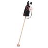 Hamwesh Stick Horse, Cartoon Design Soft Plush Handcrafted Hobby Horse for Fun Playtime, Ride On Toys with Wood Wheels for Kids Toddlers (Yellow) (Black) view 1