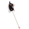 Hamwesh Stick Horse, Cartoon Design Soft Plush Handcrafted Hobby Horse for Fun Playtime, Ride On Toys with Wood Wheels for Kids Toddlers (Yellow) (Black) view 4