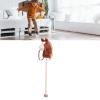 Hamwesh Stick Horse, Cartoon Design Soft Plush Handcrafted Hobby Horse for Fun Playtime, Ride On Toys with Wood Wheels for Kids Toddlers (Yellow) (Coffee) view 3