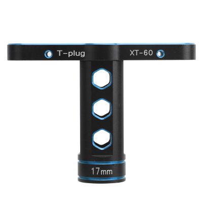 17mm RC Hex Nut Socket, Aluminum Alloy T - Handle Wrench for 1/8 RC Off - Road Racing Car, Durable Rust - Proof Tire Nut Removal Tool with Ergonomic Grip for RC Repair and Maintena (Blue)