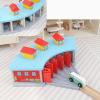 harayaa Train Station Garage Toy Train Shed House Train Track Accessories Railway Layout Prop Made of MDF and pp Material Suitable for Childrens Indoor view 4