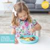 Bumkins Toddler and Baby Suction Plates, Silicone Divided Grip Dishes for Babies and Kids, Baby Led Weaning, Children Supplies, Non Skid Bottom, Platinum Silicone, 6 Months Up, Blue 4-pack view 3