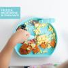 Bumkins Toddler and Baby Suction Plates, Silicone Divided Grip Dishes for Babies and Kids, Baby Led Weaning, Children Supplies, Non Skid Bottom, Platinum Silicone, 6 Months Up, Blue 4-pack view 4