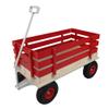 Sturdy Wooden Utility Wagon with Foldable Handle for Outdoor Transport, Garden Hauling, Camping Gear, Beach Trips and Yard Tasks (Red + Iron + Wood) view 1